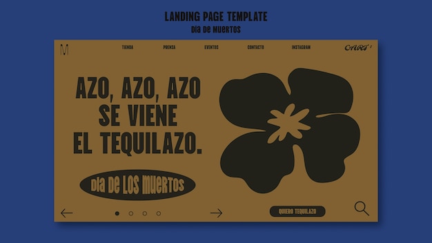 Free PSD landing page template for dia de muertos holiday