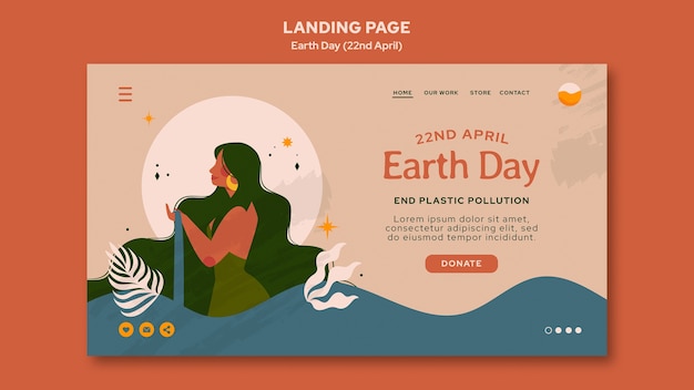 Landing page template for earth day