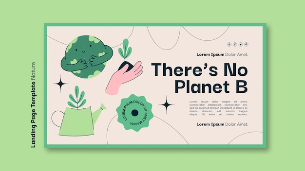 Free PSD landing page template for environmental conservation