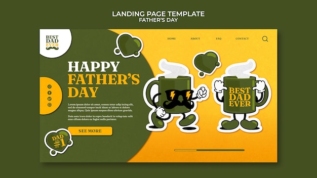 Free PSD landing page template for father's day celebration