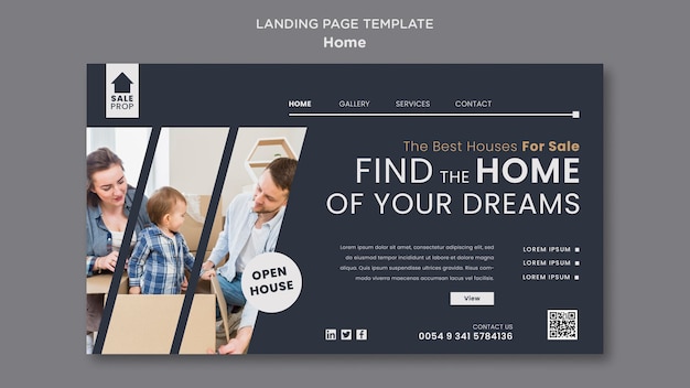 Landing page template for finding the perfect home