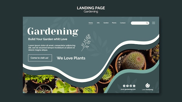 Free PSD landing page template for gardening