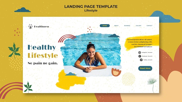 Free PSD landing page template for healthy lifestyle