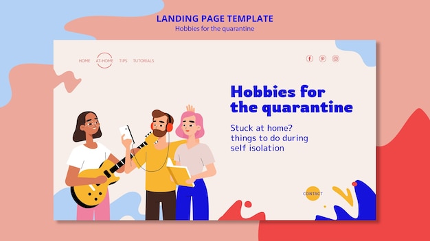 Free PSD landing page template for hobbies during quarantine