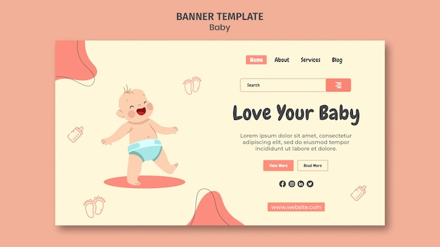 Free PSD landing page template for international baby day