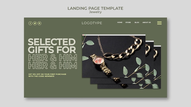 Landing page template jewelry store