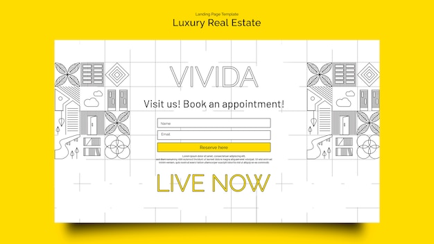 Free PSD landing page template for luxury real estate