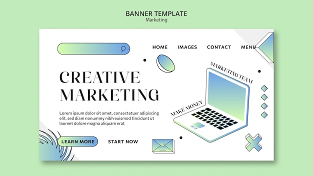 Free PSD landing page template for marketing company