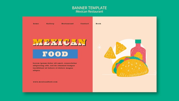 Free PSD landing page template for mexican food restaurant