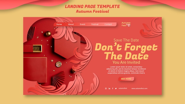 Landing page template for mid-autumn festival celebration