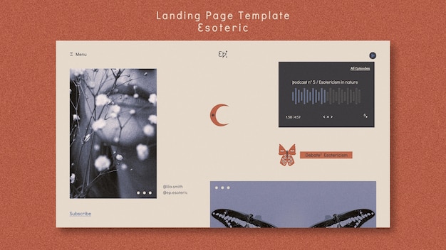 Free PSD landing page template for mysticism and esotericism