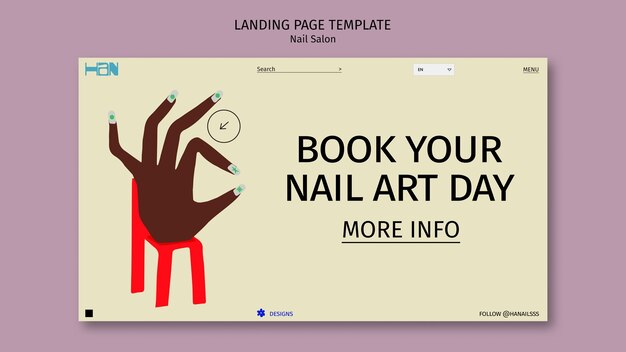 Free PSD landing page template for nail salon business