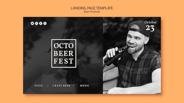 Free PSD landing page template for octobeerfest