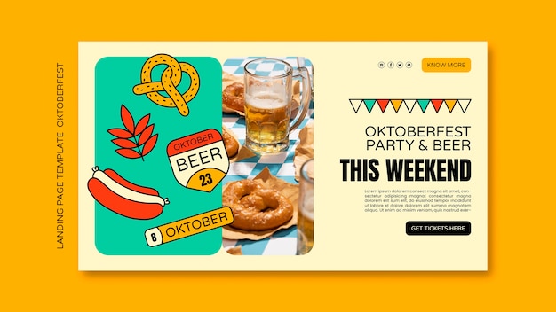 Free PSD landing page template for oktoberfest beer festival celebration