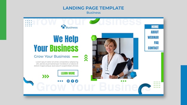 Landing page template for professional business growth