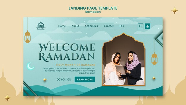 Landing page template for ramadan celebration