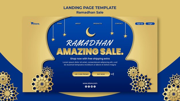 Free PSD landing page template for ramadan sale