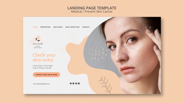 Landing page template for skin cancer prevention