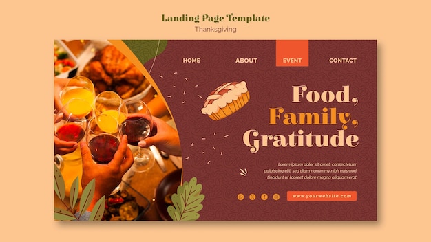 Free PSD landing page template for thanksgiving celebration