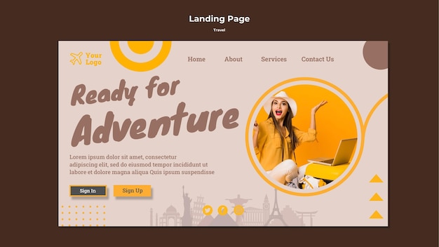 Landing page template for traveling adventure time