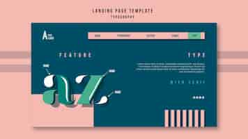 Free PSD landing page template typography