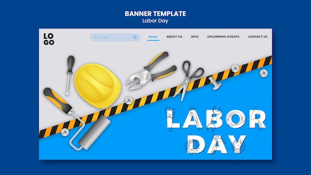 Free PSD landing page template for us labor day celebration