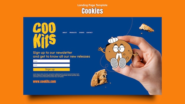 Free PSD landing page template with cookies