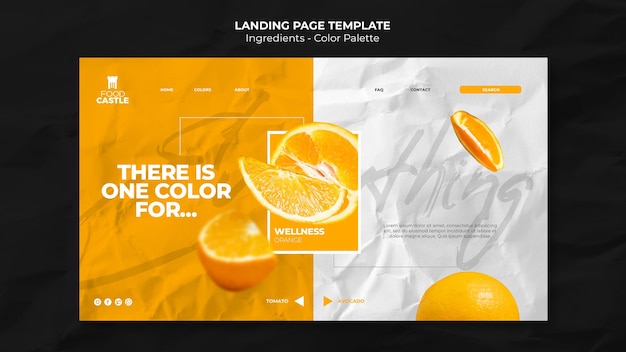 Free PSD landing page template with orange