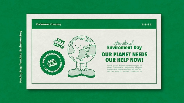 Landing page template for world environment day celebration