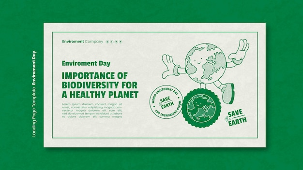 Free PSD landing page template for world environment day celebration