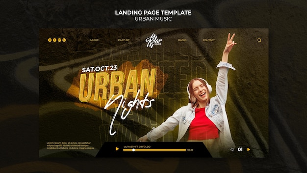 Landing page urban music design template