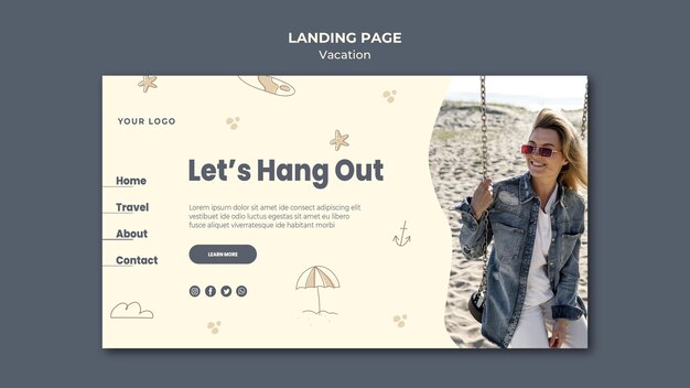 Landing page vacation ad template