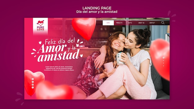 Landing page for valentines day celebration