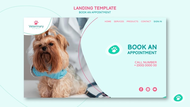 Free PSD landing page for vet appointment