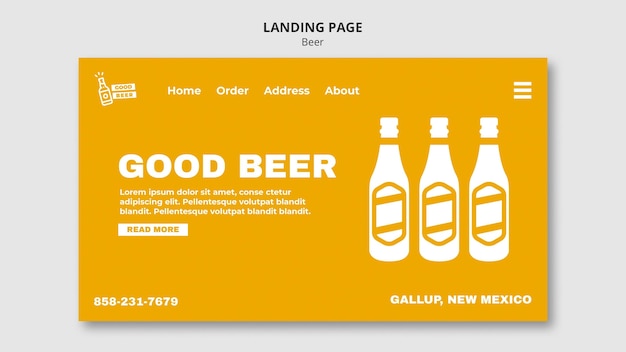 Free PSD landing page web template for beer