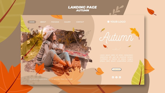 Landing page for welcoming the autumnal season