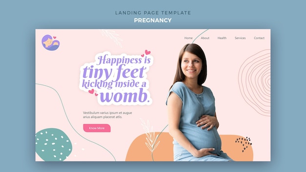 Free PSD landing page with pregnant woman