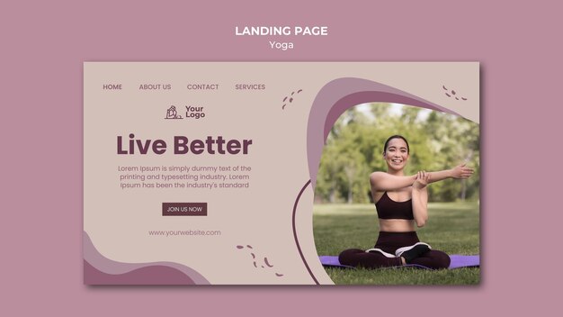 Landing page yoga class template