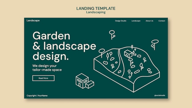 Free PSD landscaping template design