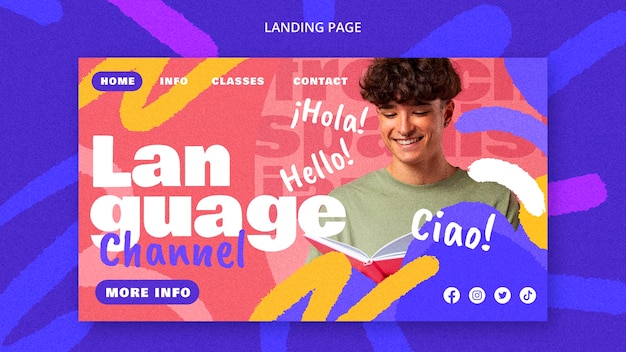 Language learning template design