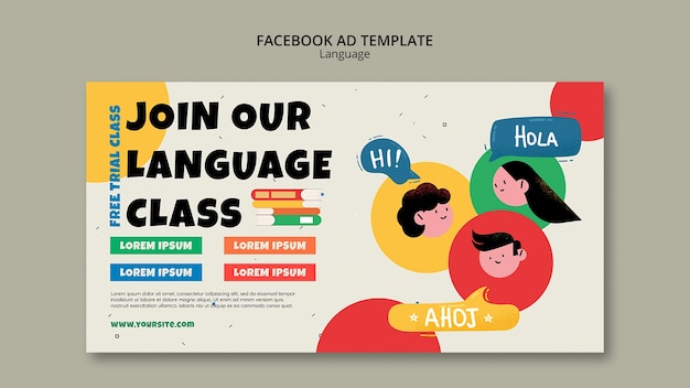 Free PSD language template design