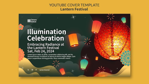 Free PSD lantern festival template design