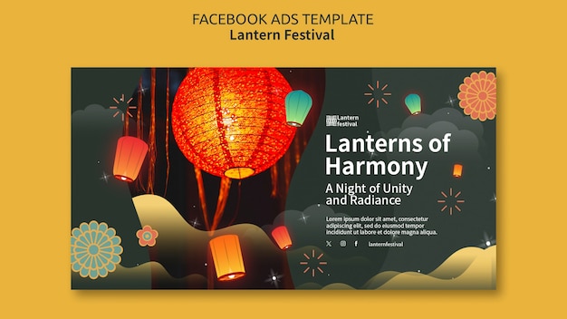 Free PSD lantern festival template design