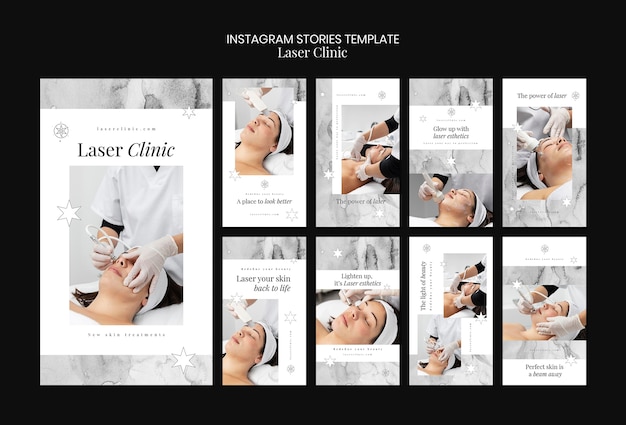 Free PSD laser clinic  instagram stories template