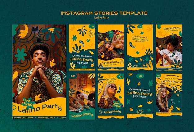 Free PSD latino party instagram stories template