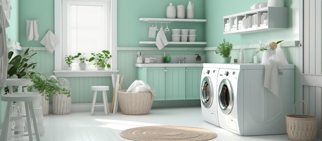 Free PSD laundry room with mudroom generative ai generative ai