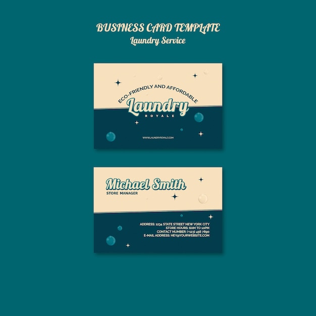 Free PSD laundry service business card