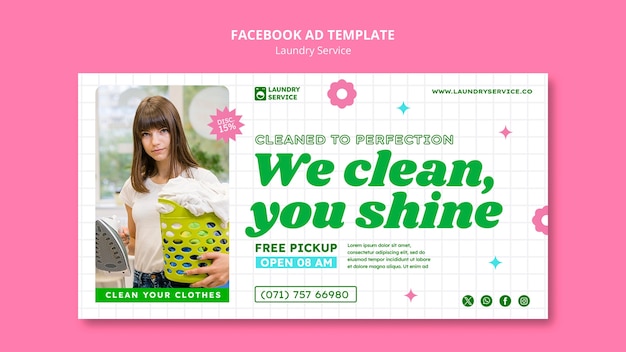 Laundry service  facebook template