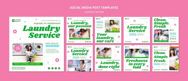 Free PSD laundry service  instagram posts