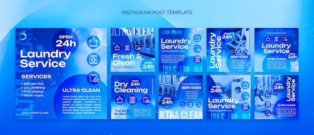 Free PSD laundry service  instagram posts